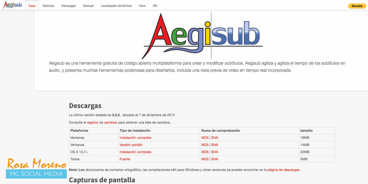 como poner subtitulos videos subidos facebook aegisub programa gratuito creacion subtitulos