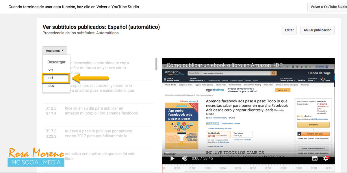 como poner subtitulos videos subidos facebook crear subtitulos automaticos descargar archivo sin editar escoger formato srt