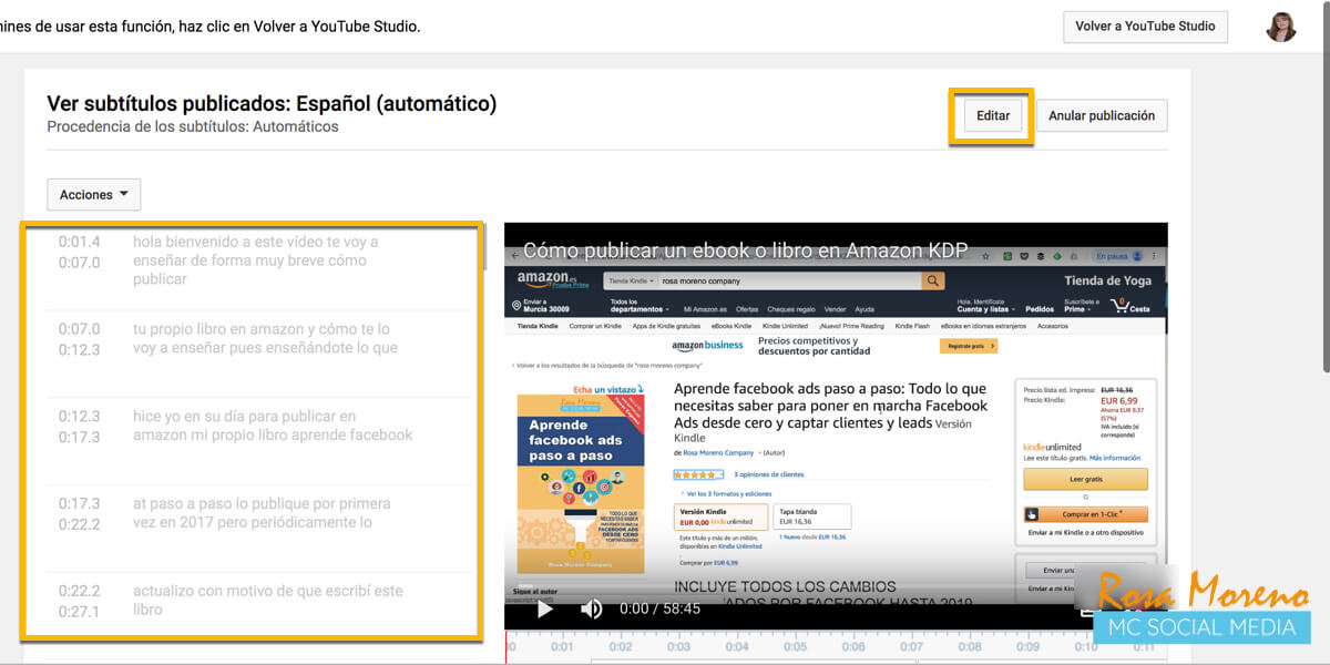 como poner subtitulos videos subidos facebook crear subtitulos automaticos edita textos corrige erratas