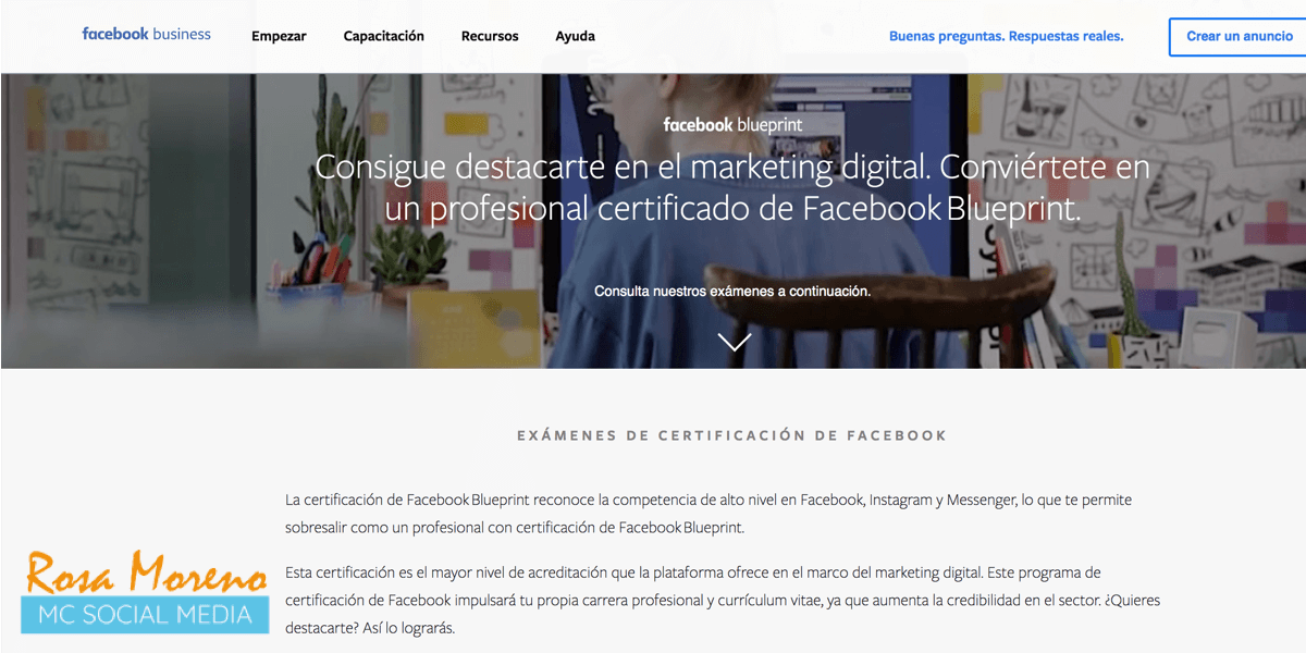 curso gratis publicidad facebook ads certificado oficial examenes certificacion facebook