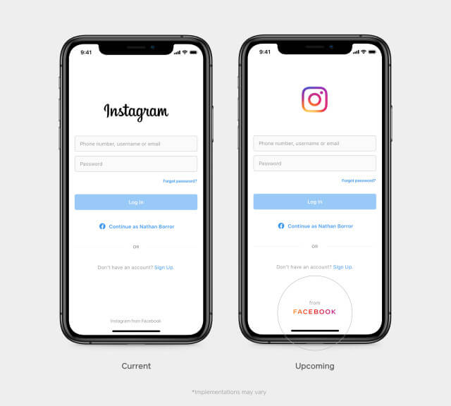 facebook nuevo logotivo imagen marca corporativa instagram de facebook