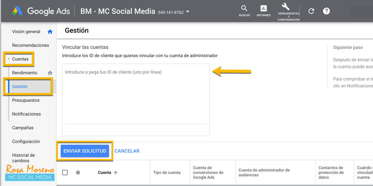 como hacer publicidad en google ads añadir cuentas clientes google ads cuenta administrador google ads