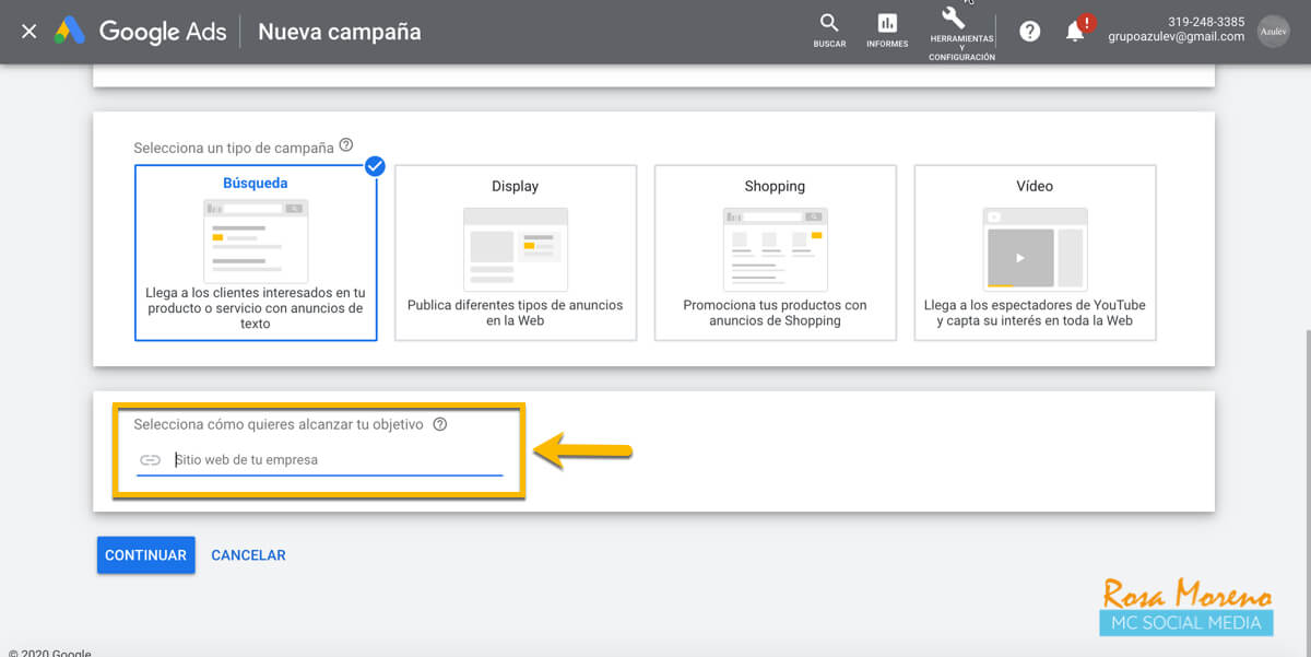 como hacer publicidad en google ads como configurar campaña busqueda google ads introducir web