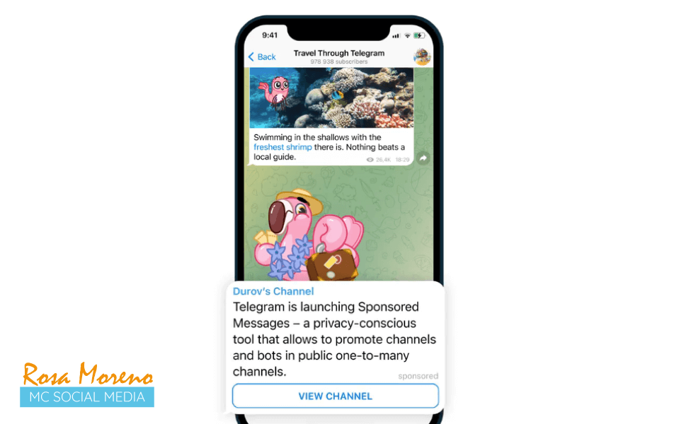 telegram ads ejemplo anuncio fase beta